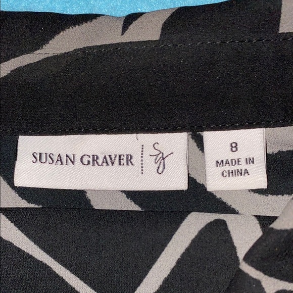 SUSAN GRAVER shirt dress tunic button up semi-sheer animal print midi NEW size 8 - Picture 8 of 11